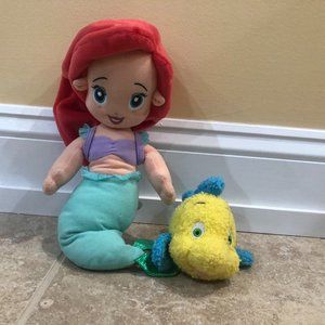 Disney Soft Ariel and Flounder Dolls